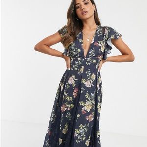 Asos flutter sleeve maxi dress